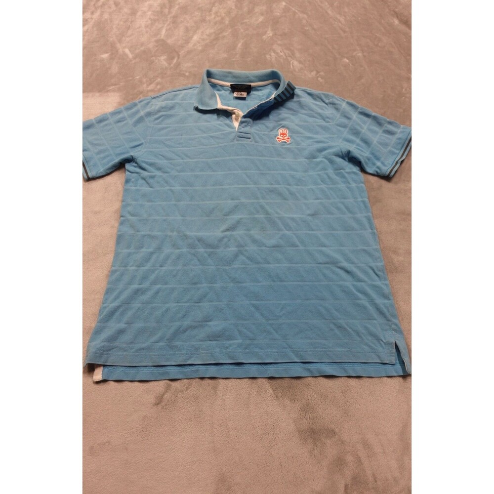 Psycho Bunny Mens Size‎ 8 Light Blue/Blue Classic Pique Polo Shirt